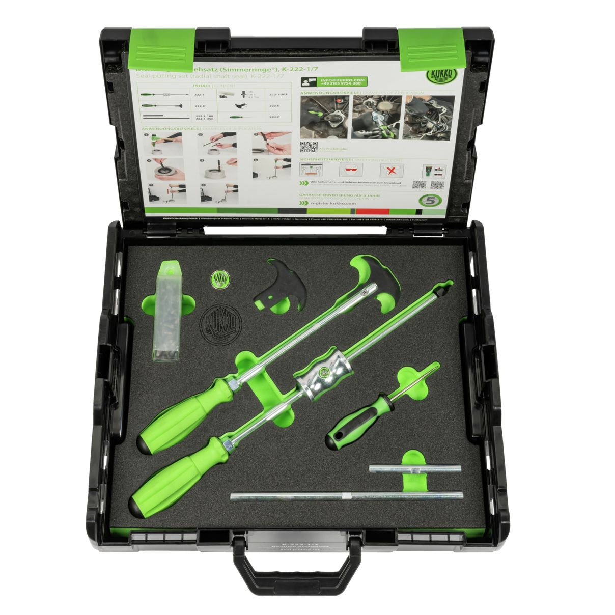 Kukko K-222-1/7 - Seal ring removal set Simmerringe¨ in case