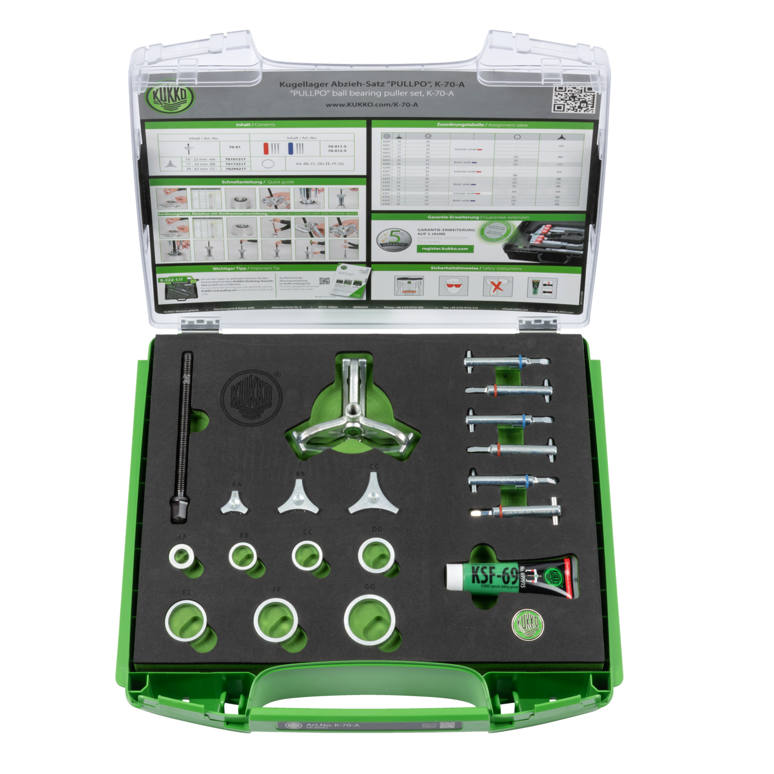 Kukko K-70-A | 18-piece ball bearing puller set "PULLPO" ø 10-30 mm