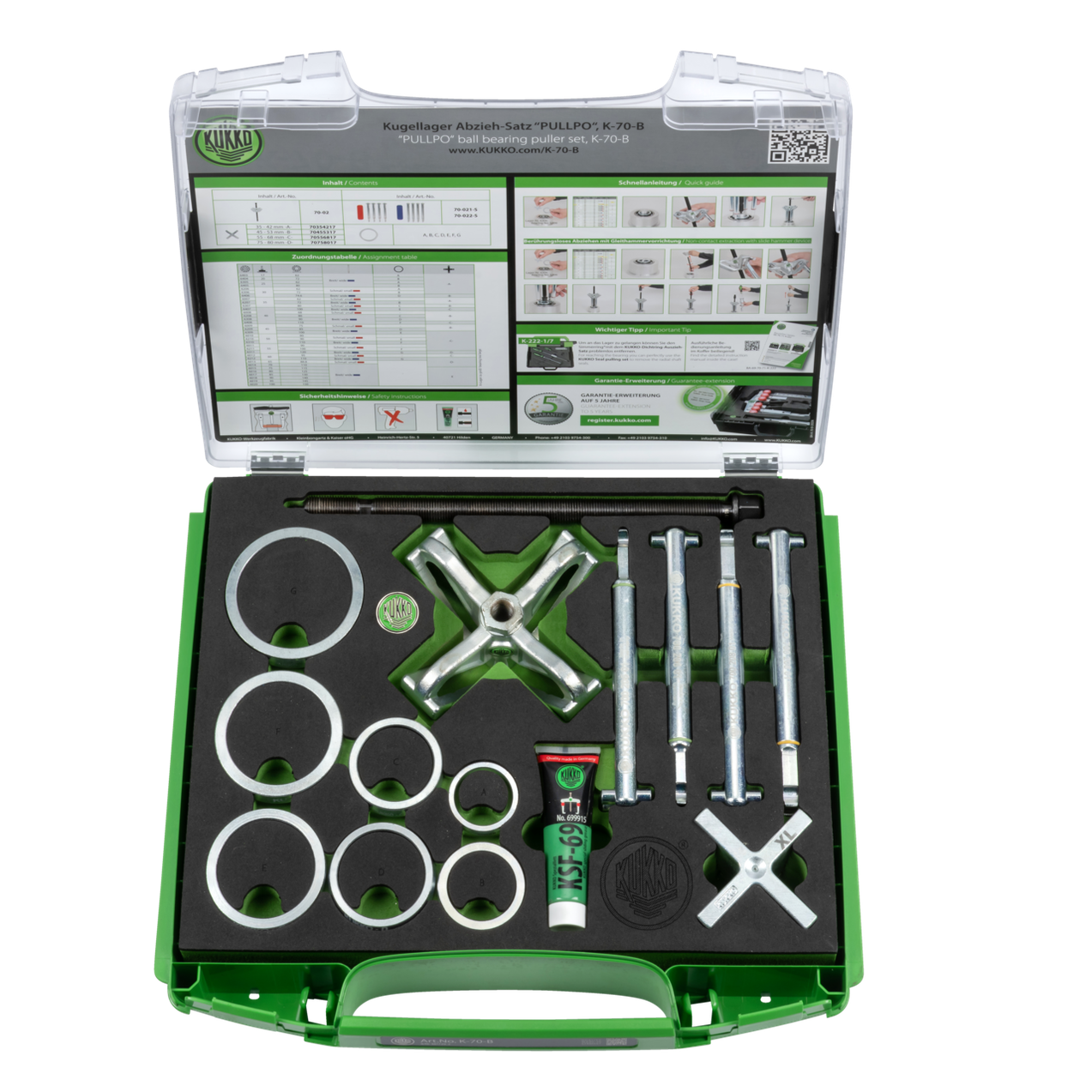 Kukko K-70-B - Ball Bearing Puller Set "PULLPO" © 17-100 mm