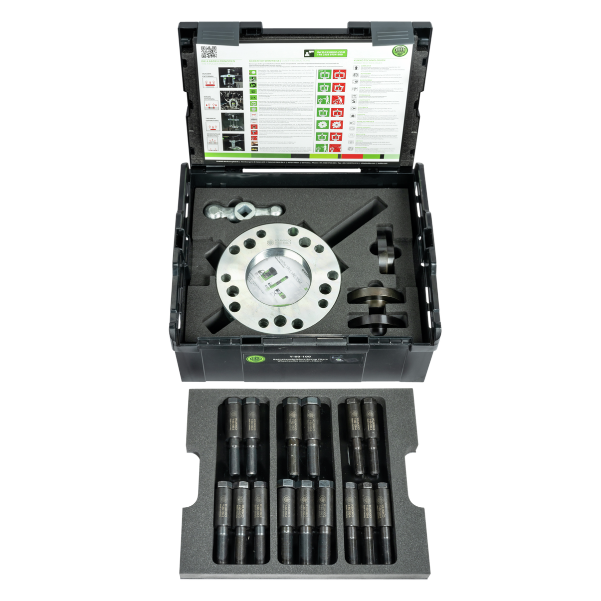 Kukko Y-60-100 - Hydraulic hub puller for commercial vehicles, low-floor buses, with max. 30 t tension force