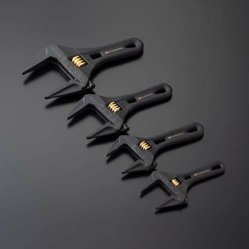 Kurokin FLS-53-BG Lightweight Short Adjustable Wrench with Serrated Jaws