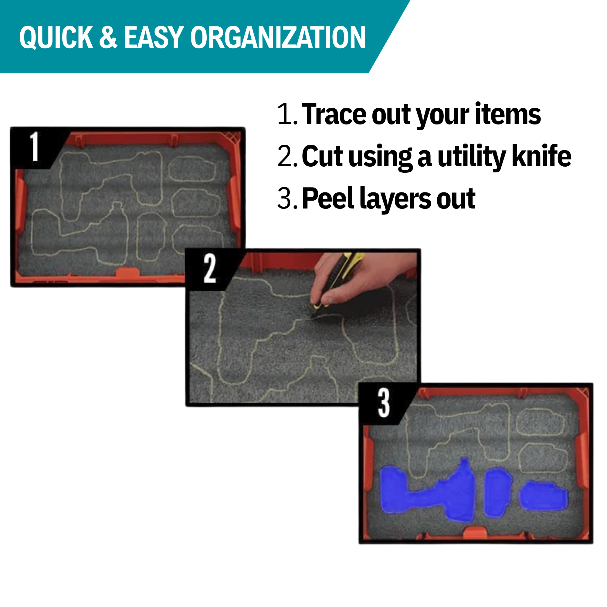 Makita Interlock Tool Case 197210-9 Kaizen Insert