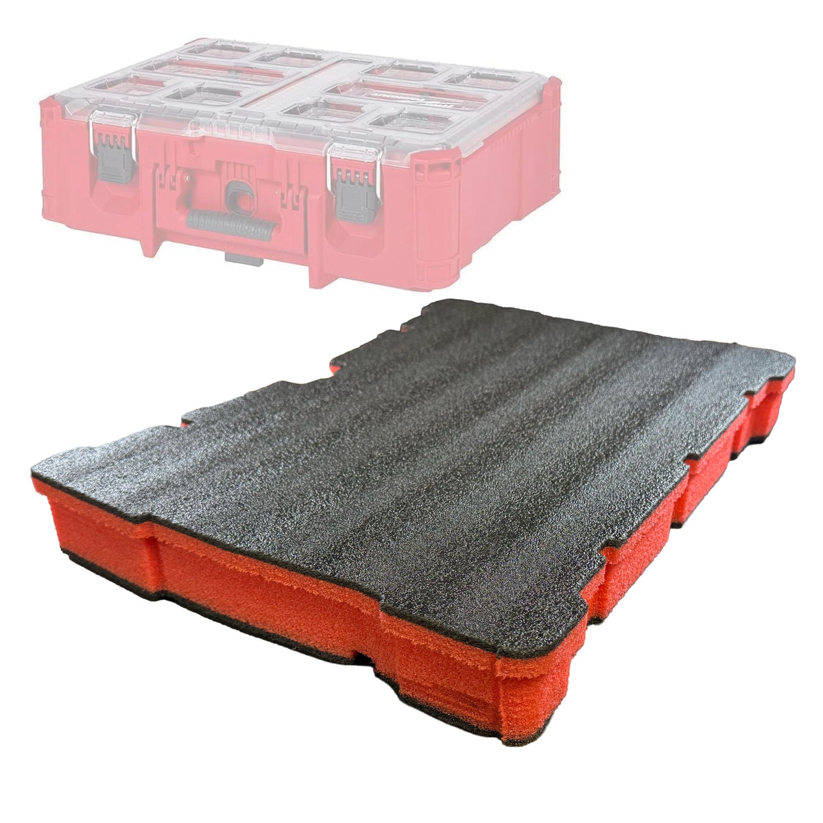 Milwaukee Packout Deep Organizer 48-22-8432 - Full Depth Solid Kaizen Insert Divider Removed