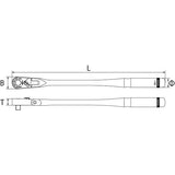 Nepros NBR390AFL 3/8" 90-Tooth Ratchet, Flex, Long