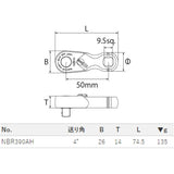 Nepros NBR390AH 3/8" 90-Tooth Ratchet, Stubby