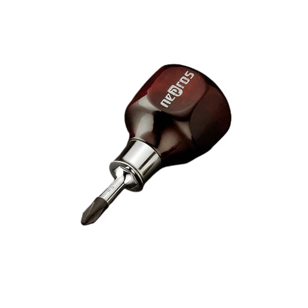 Nepros ND3MS-06 Wooden Stubby Screwdriver, Slotted, 6.3mm