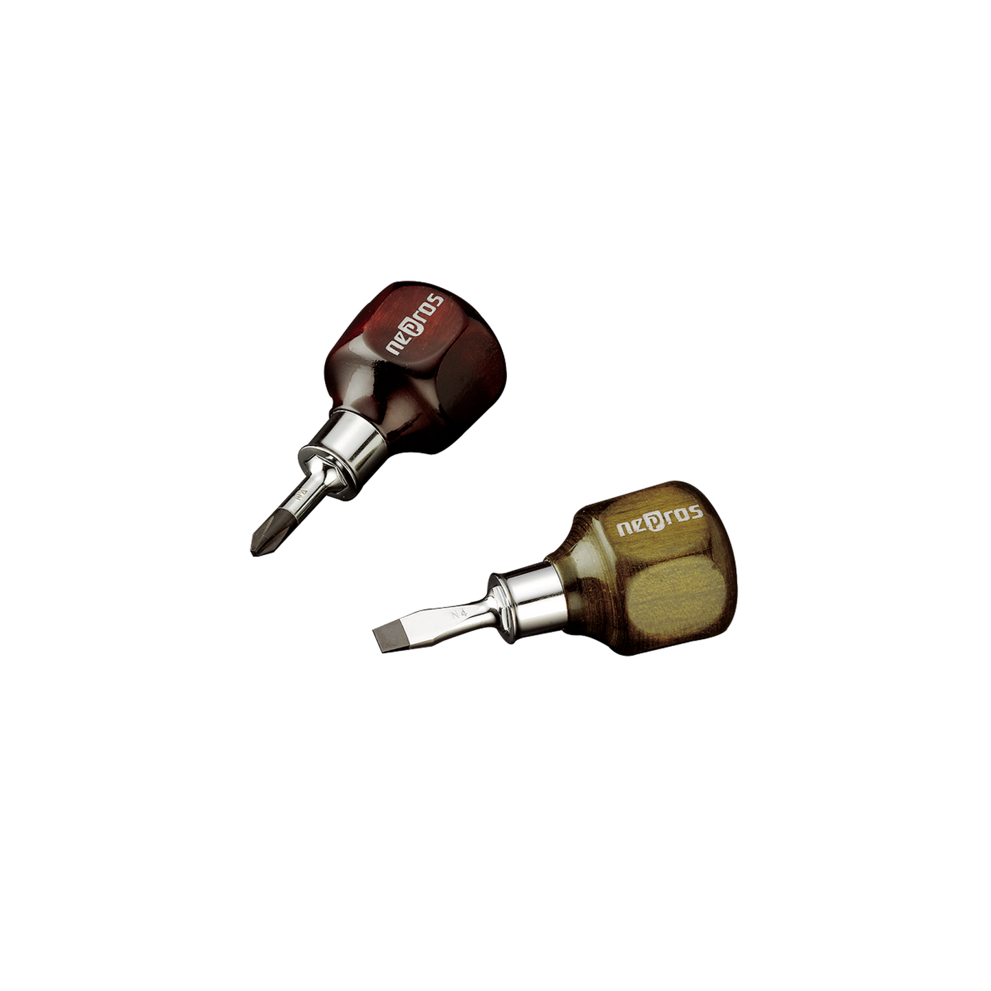 Nepros ND3PS-2 Wooden Stubby Screwdriver, Phillips, #2