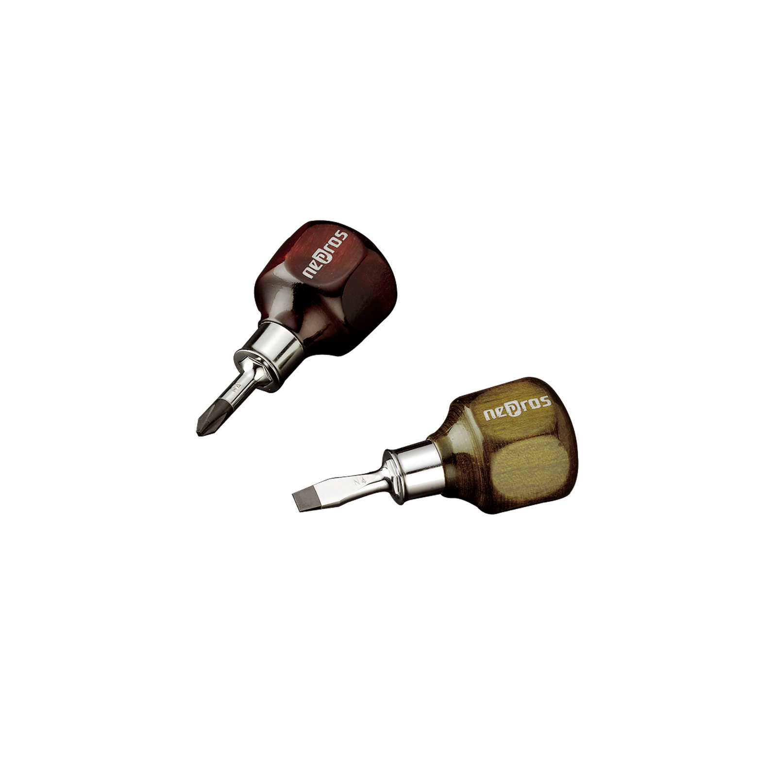 Nepros ND3PS-2 Wooden Stubby Screwdriver, Phillips, #2