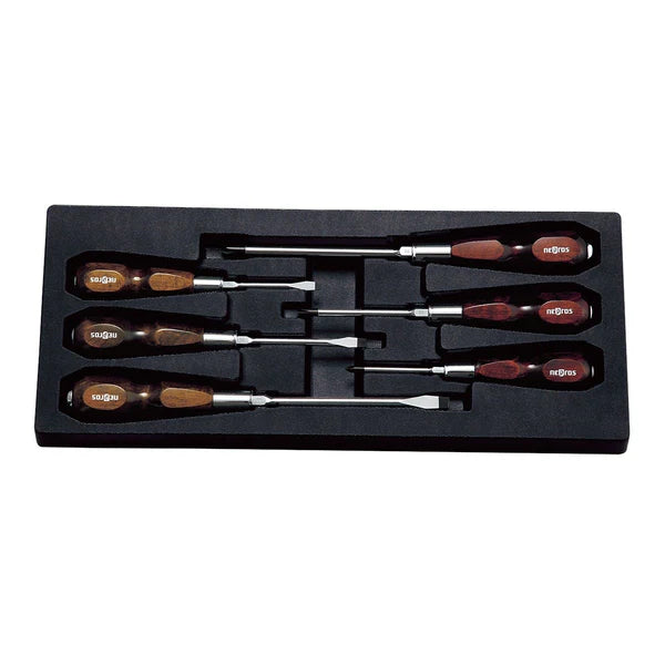 Nepros NTD306 (JIS) Wooden Grip Screwdriver Set, 6 pcs – KCI Tools