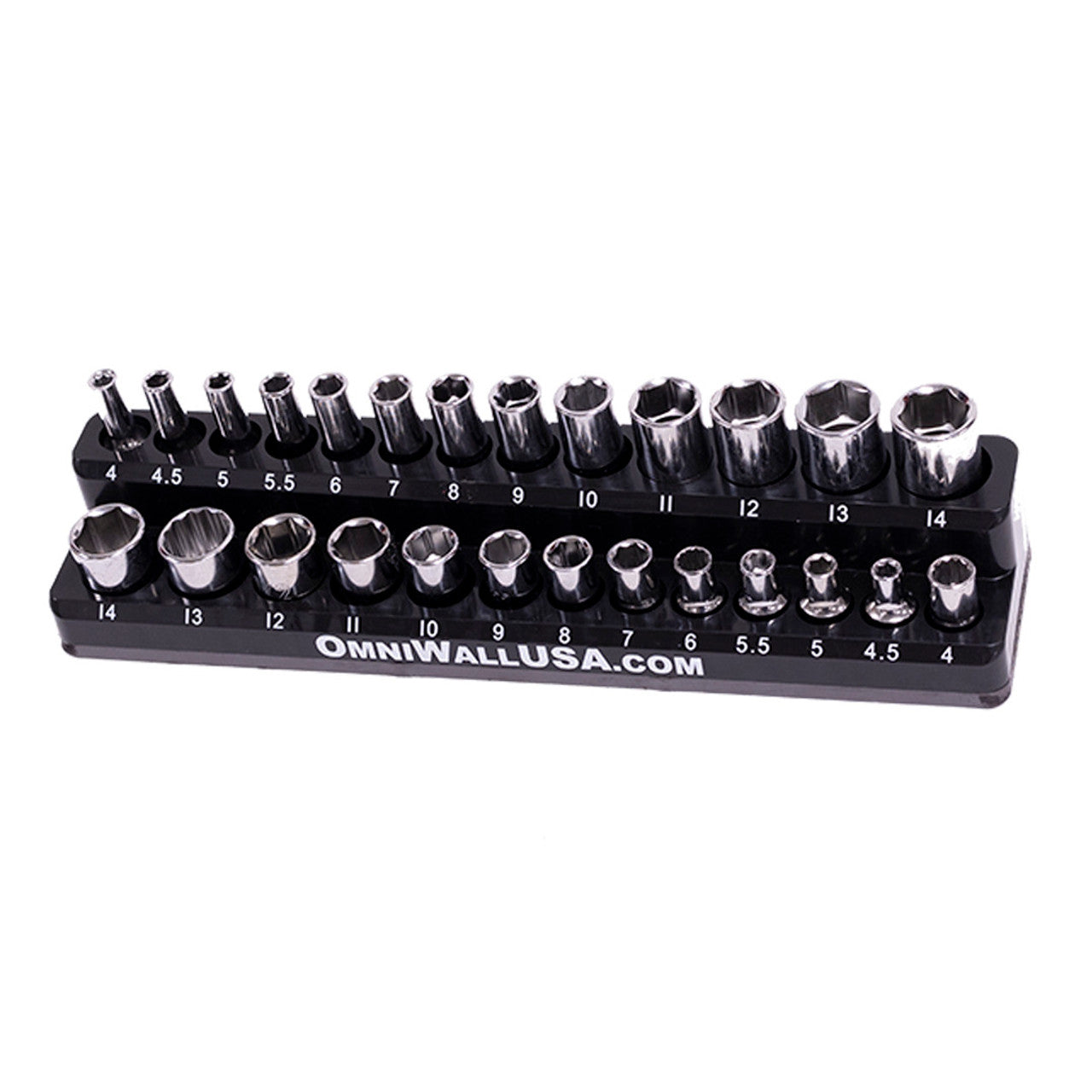 OmniWall Magnetic Metric 1/4" Drive Socket Organizer