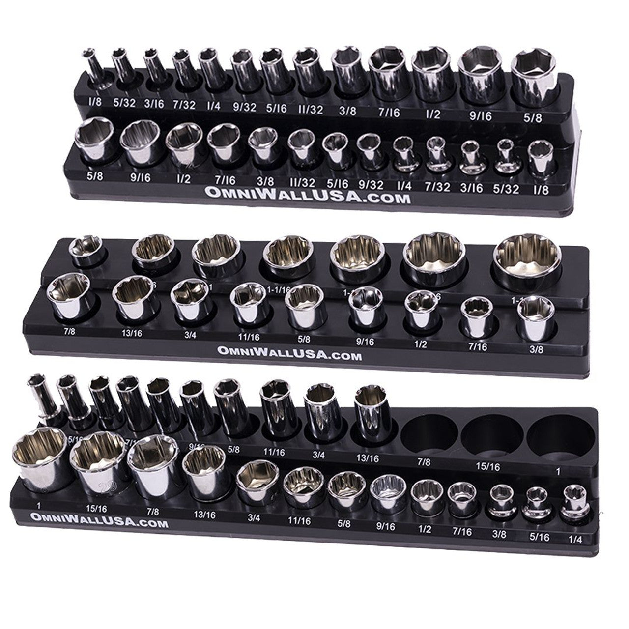 OmniWall Magnetic SAE Standard Socket Organizer Set