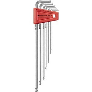 PB 212 LH Key L-wrenches, long, with ball point, set in a practical plastic holder