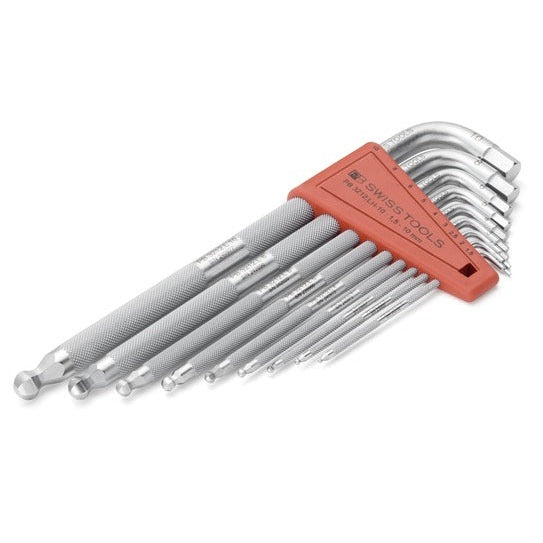 PB 3212 LH-10 Safety hex keys with ball point, set in a practical plastic holder, sizes 1.5 to 10 mm