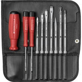 PB 8215 SwissGrip screwdriver set with interchangeable blades in a compact imitation leather roll-up case