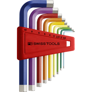PB Swiss PB 212.H-10 RB Rainbow Key L-Wrenche Set in a Holder