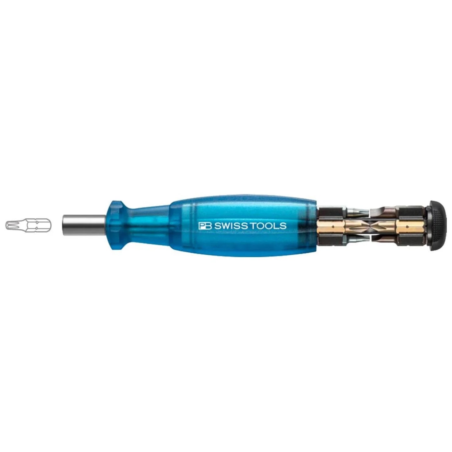 PB Swiss PB 6464.Blue - Insider Pocket Tool with Integrated Bit Magazine, 8 Precision Bits C6