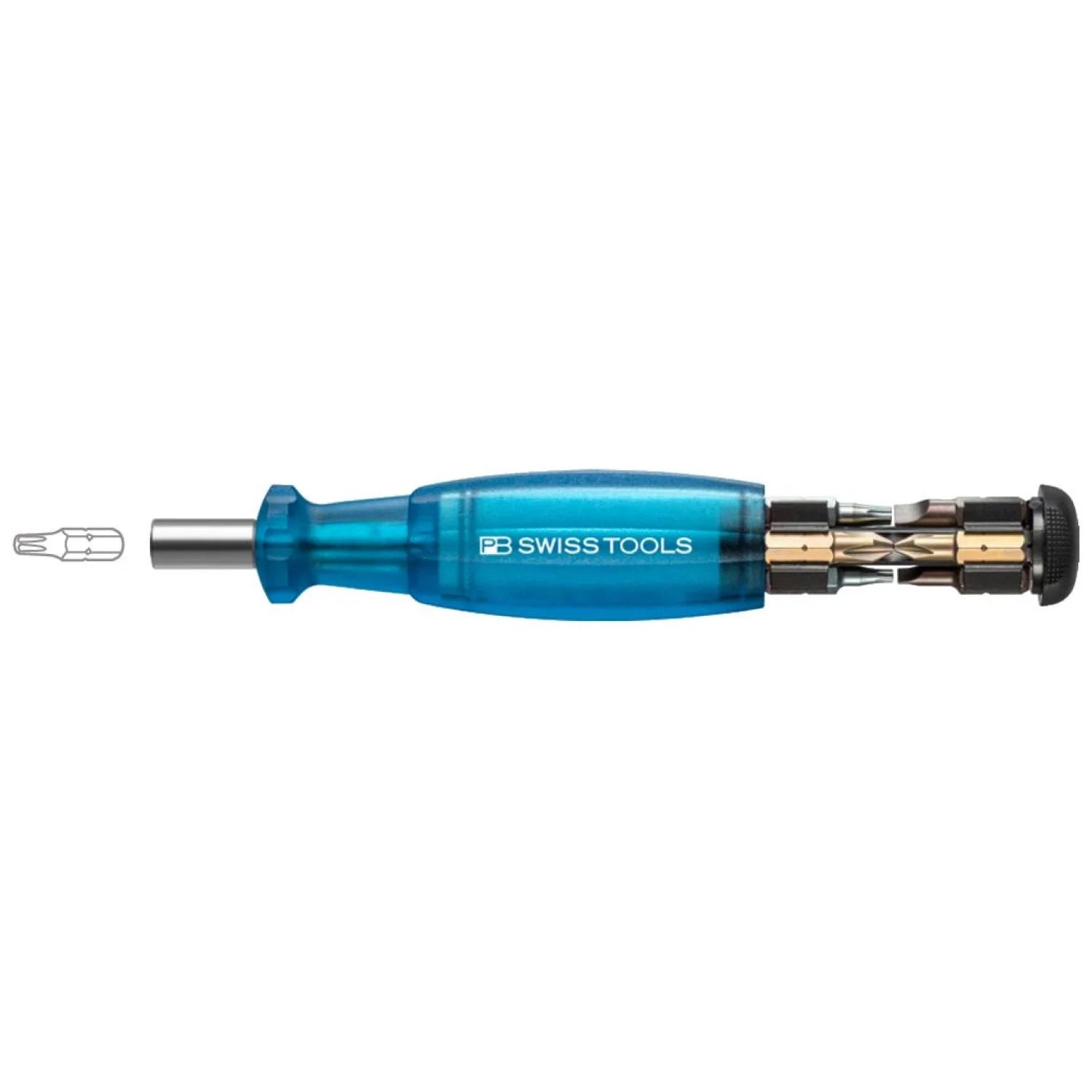 PB Swiss PB 6464.Blue - Insider Pocket Tool with Integrated Bit Magazine, 8 Precision Bits C6