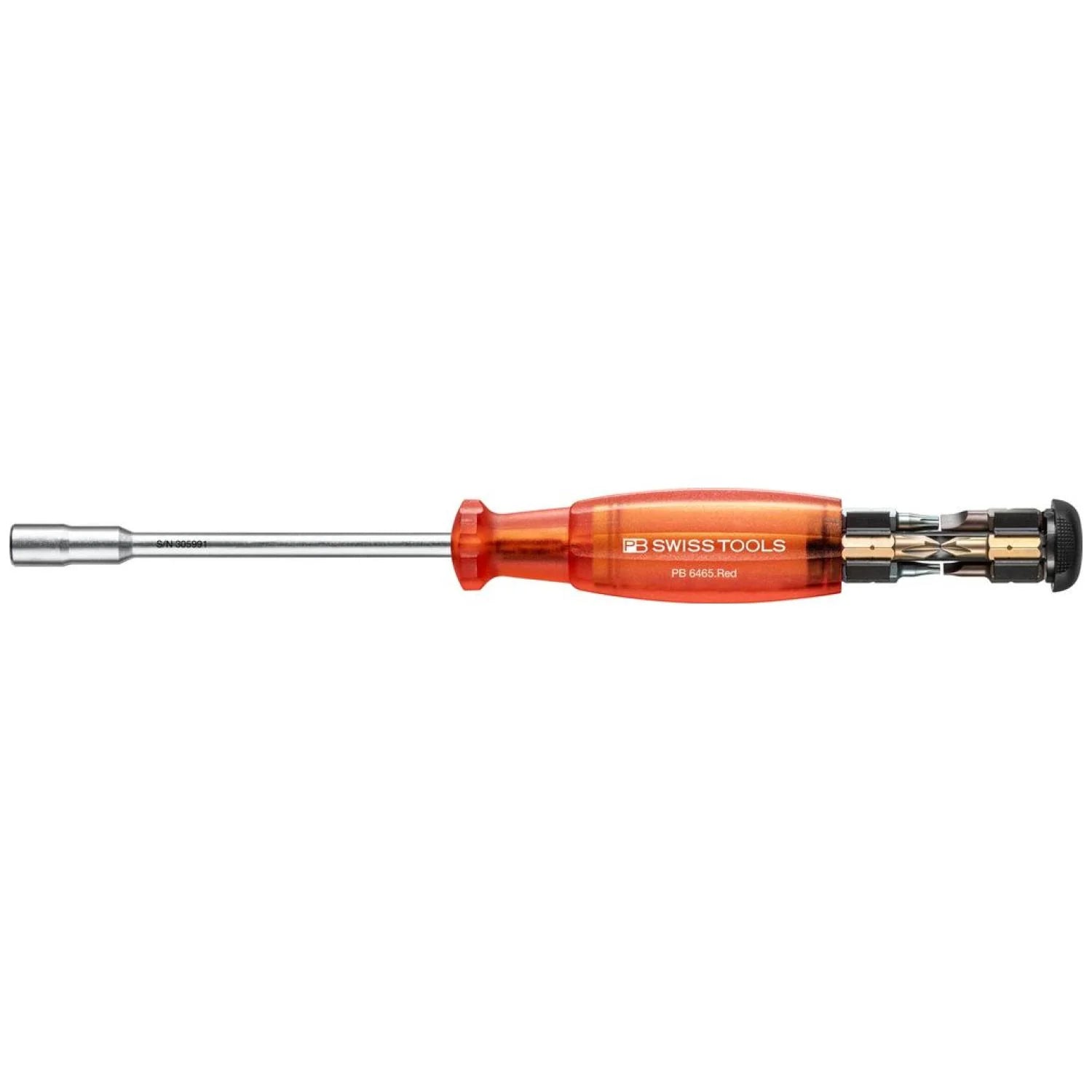 PB Swiss PB 6465.Red CBB - Insider Long – universal holder for 1/4” bits, including 8 C6 Precision Bits
