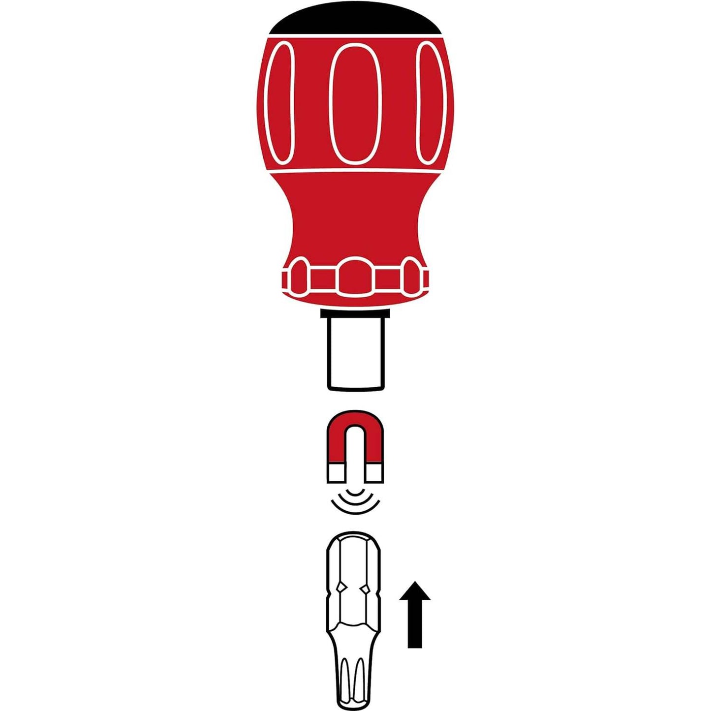 PB Swiss PB 8452.M-10 - SwissGrip Stubby Universal Bit Holder, for Precision Bits C 6.3 and E 6.3 1/4"