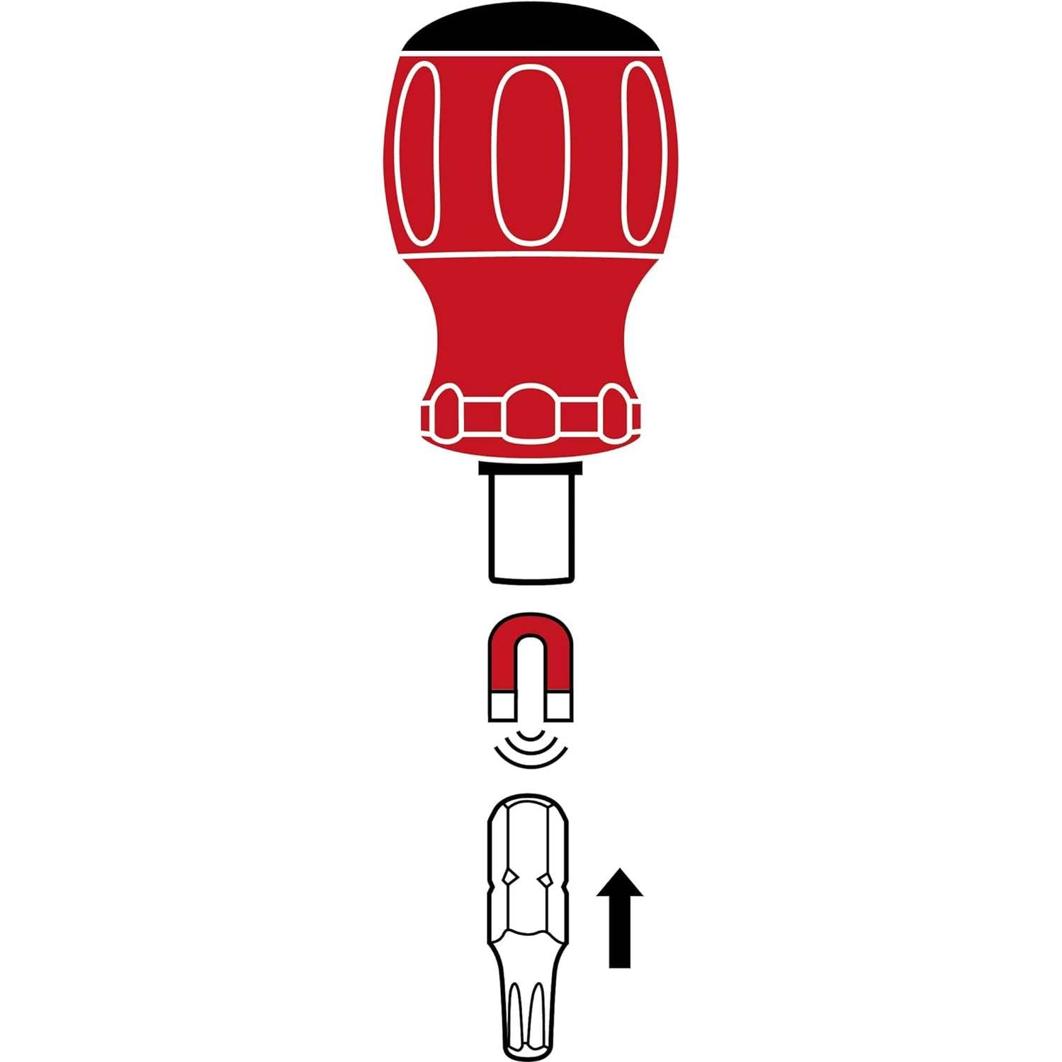 PB Swiss PB 8452.M-10 - SwissGrip Stubby Universal Bit Holder, for Precision Bits C 6.3 and E 6.3 1/4"