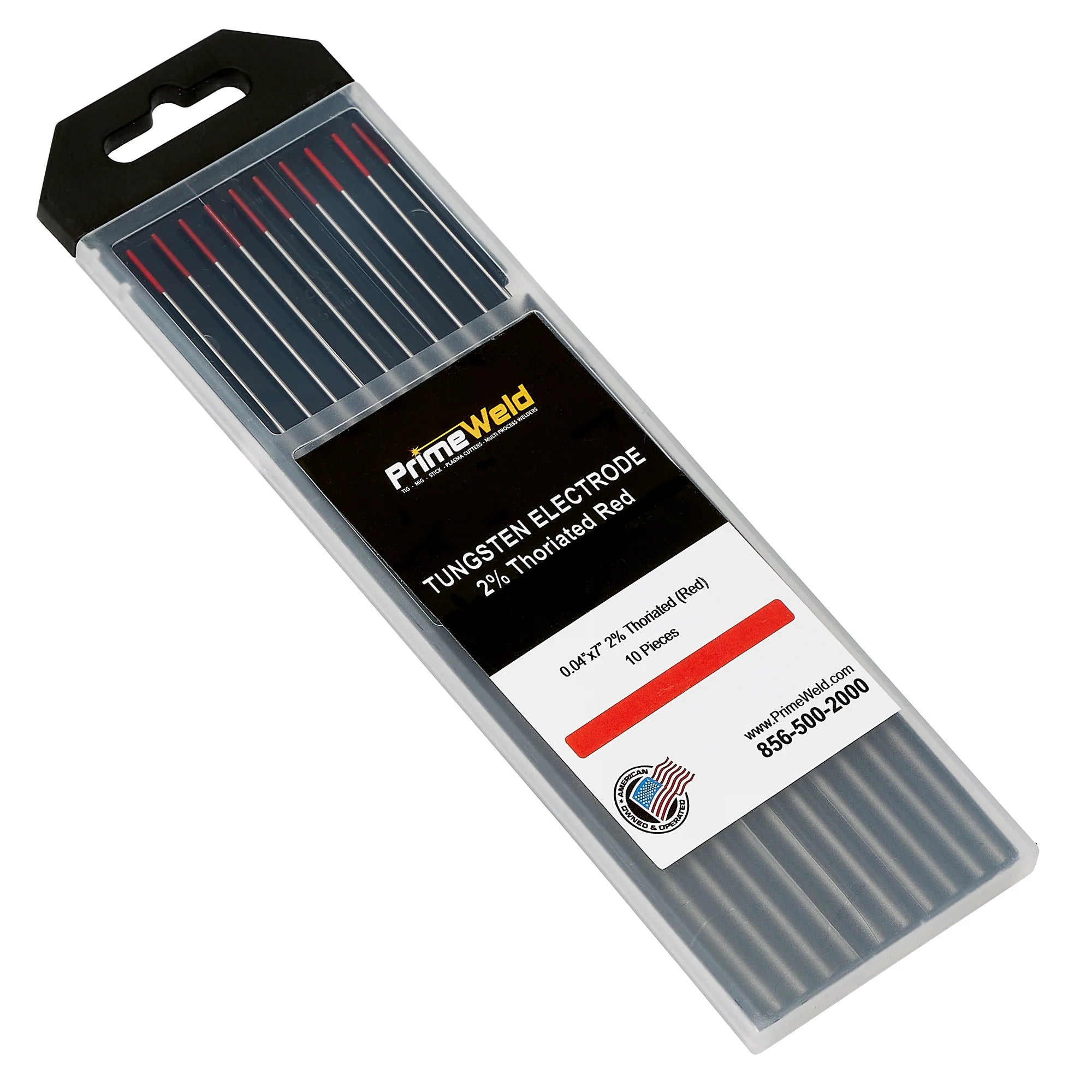 PrimeWeld 2% Thoriated Tungsten Electrode Red,WT20 TIG Welding Electrode