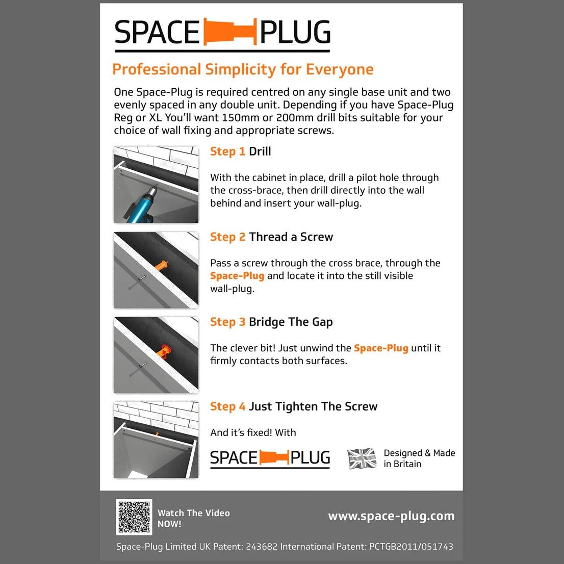 Space-Plug Regular – Adjustable Kitchen Cabinet Fixings