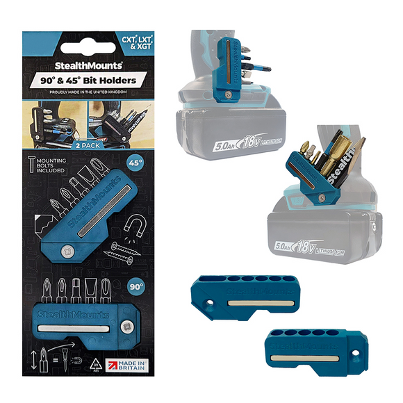 StealthMounts 45° & 90° Magnetic Bit Holder for Makita CXT, LXT & XGT Tools