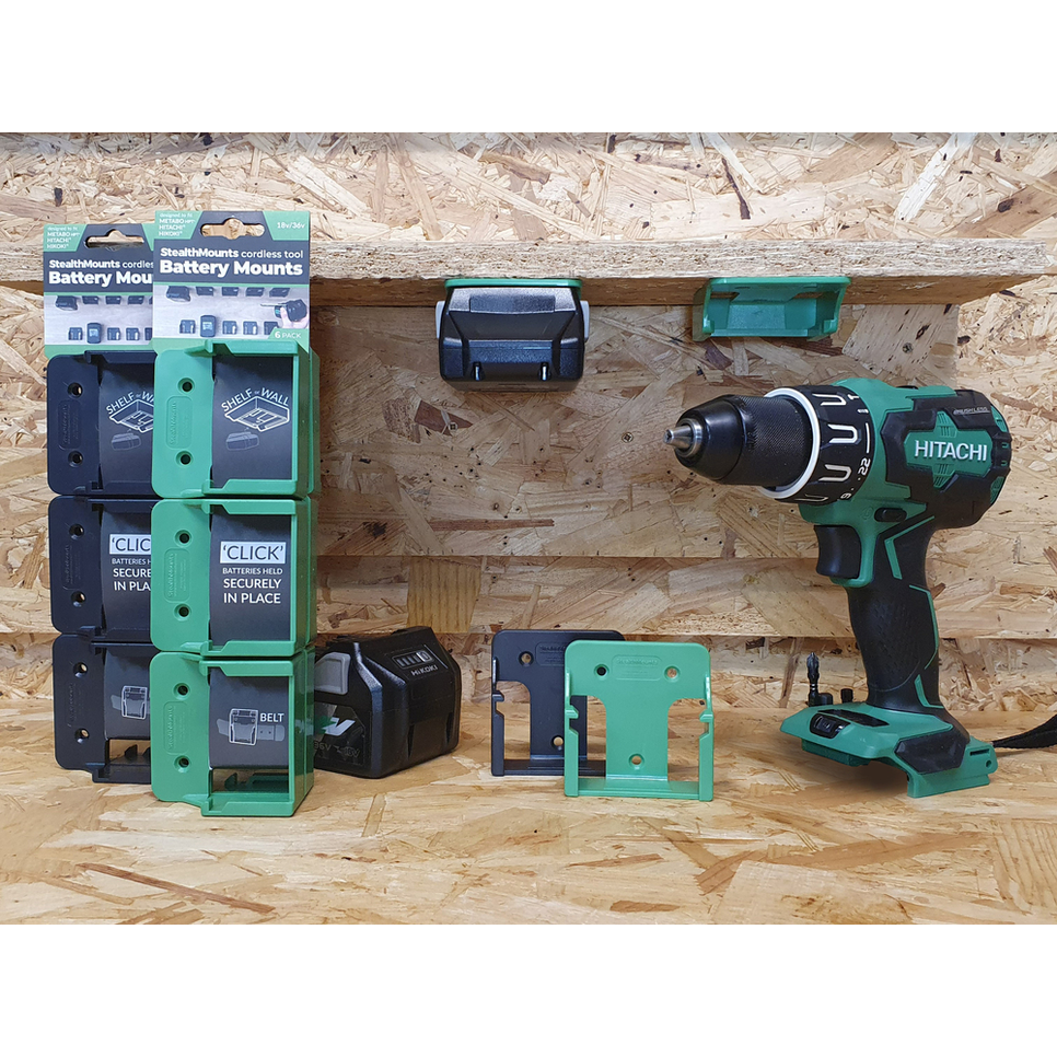 StealthMounts Battery Mounts for Metabo HPT, Hitachi 18v, & Hikoki 18v-36v