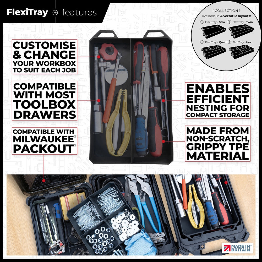 StealthMounts BLACK Double Compartment FlexiTray