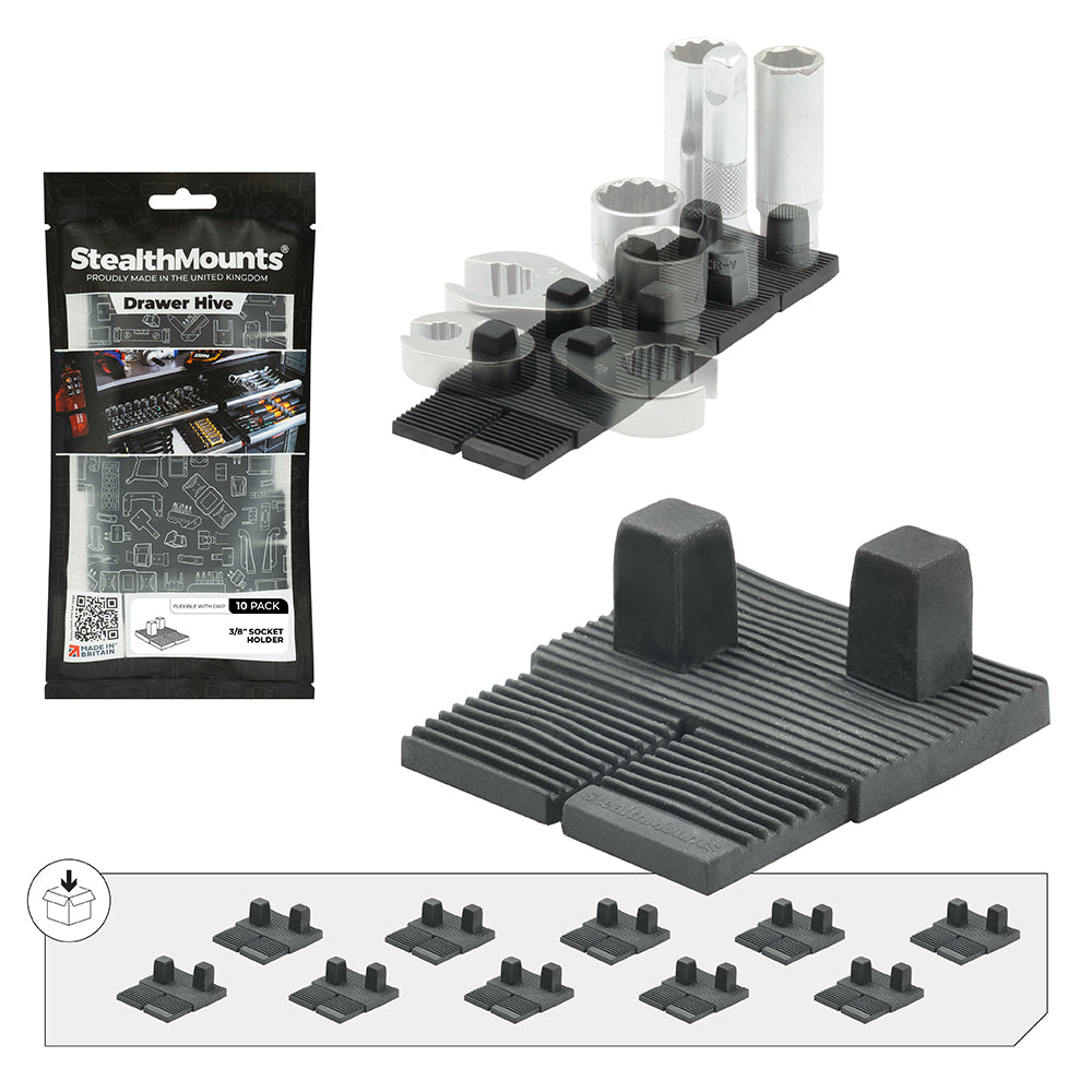 StealthMounts Drawer Hive 3/8" Socket Holder 10 pk.