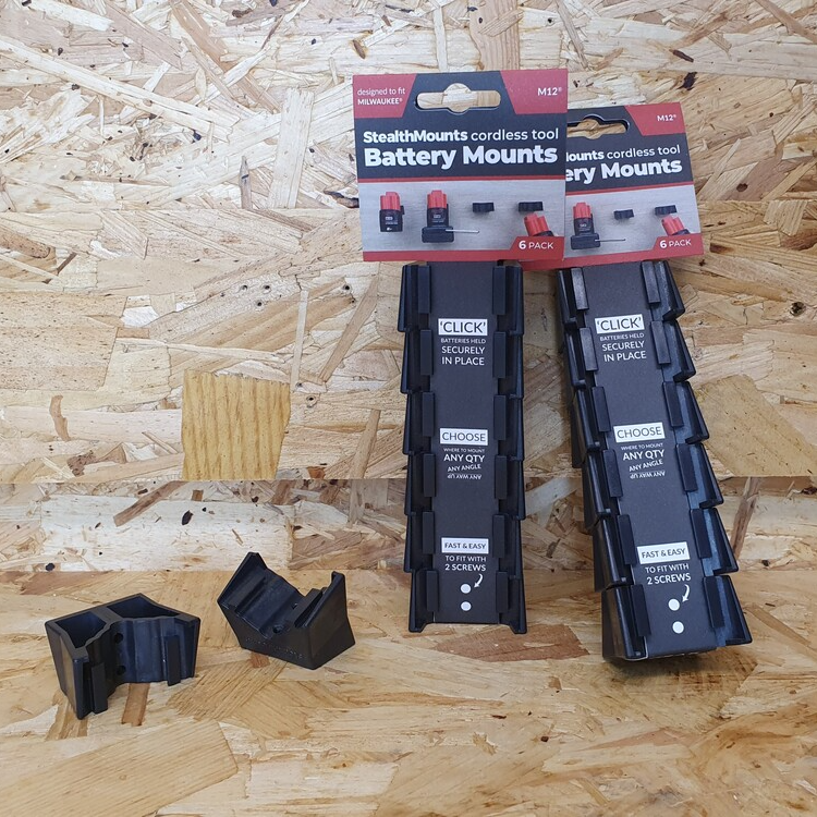 thumbnail image 2 of Milwaukee M12 Tool & Battery Holder Mount – Red, Holds 6 Of Each (Organizer Rack) 2 of 3