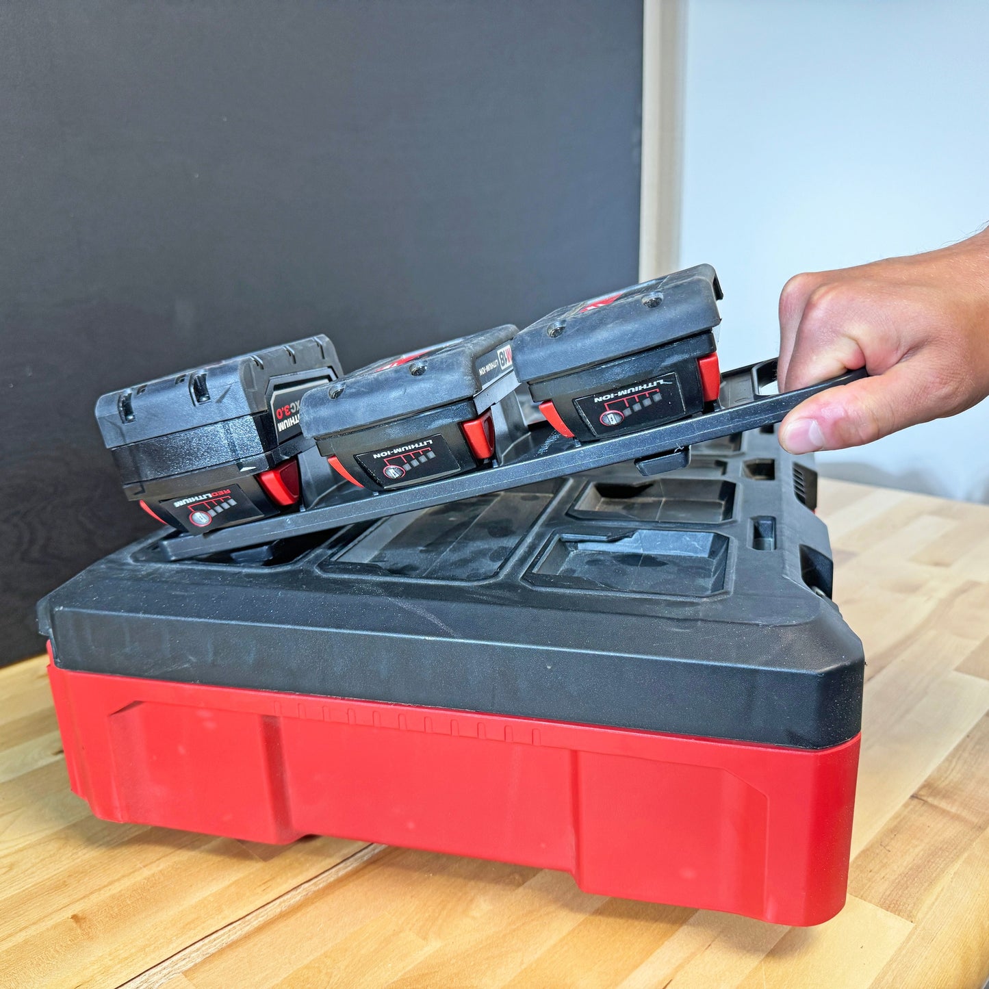 StealthMounts Milwaukee M18 Battery Holder Board with Handle and Packout Feet