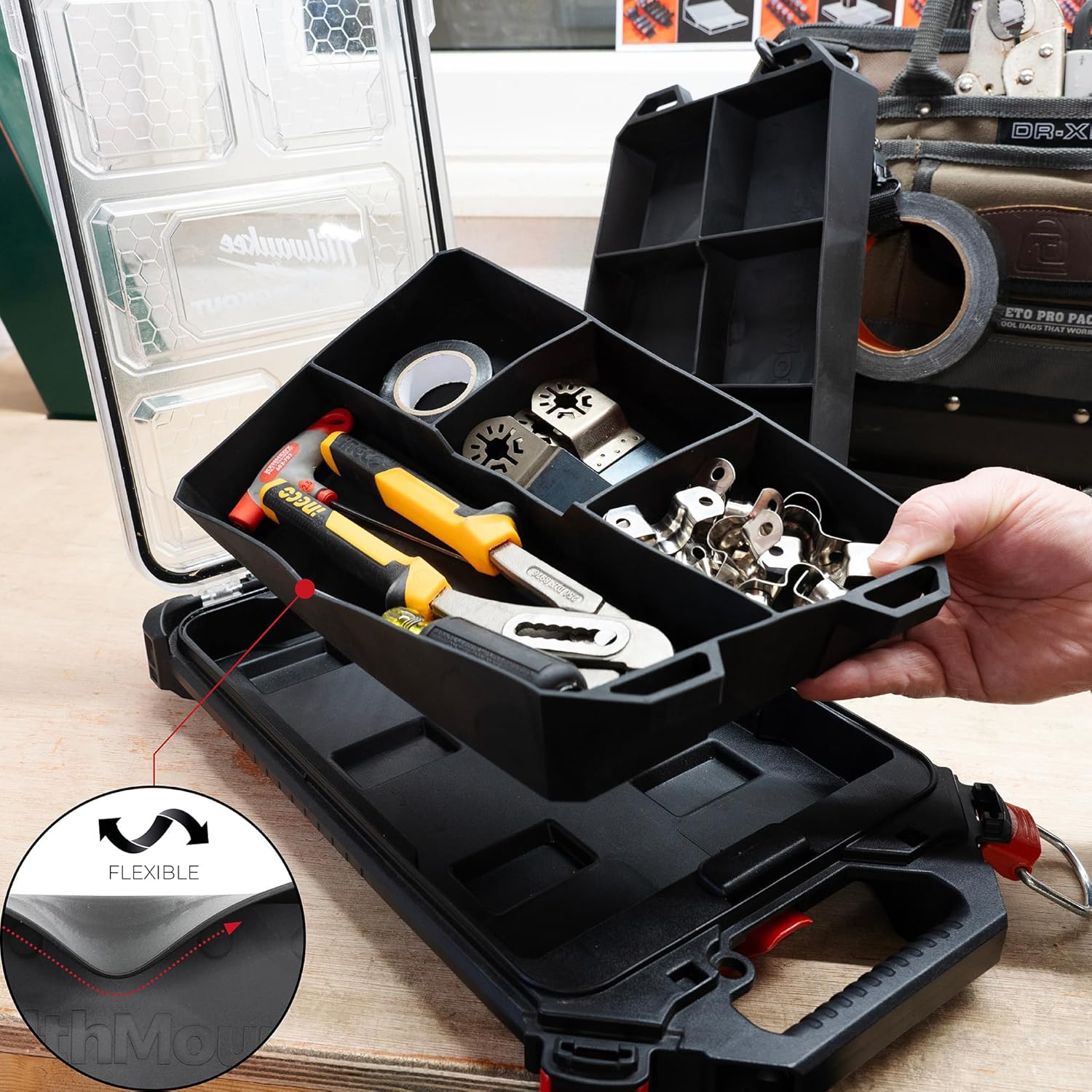 StealthMounts BLACK Quad Compartment FlexiTray