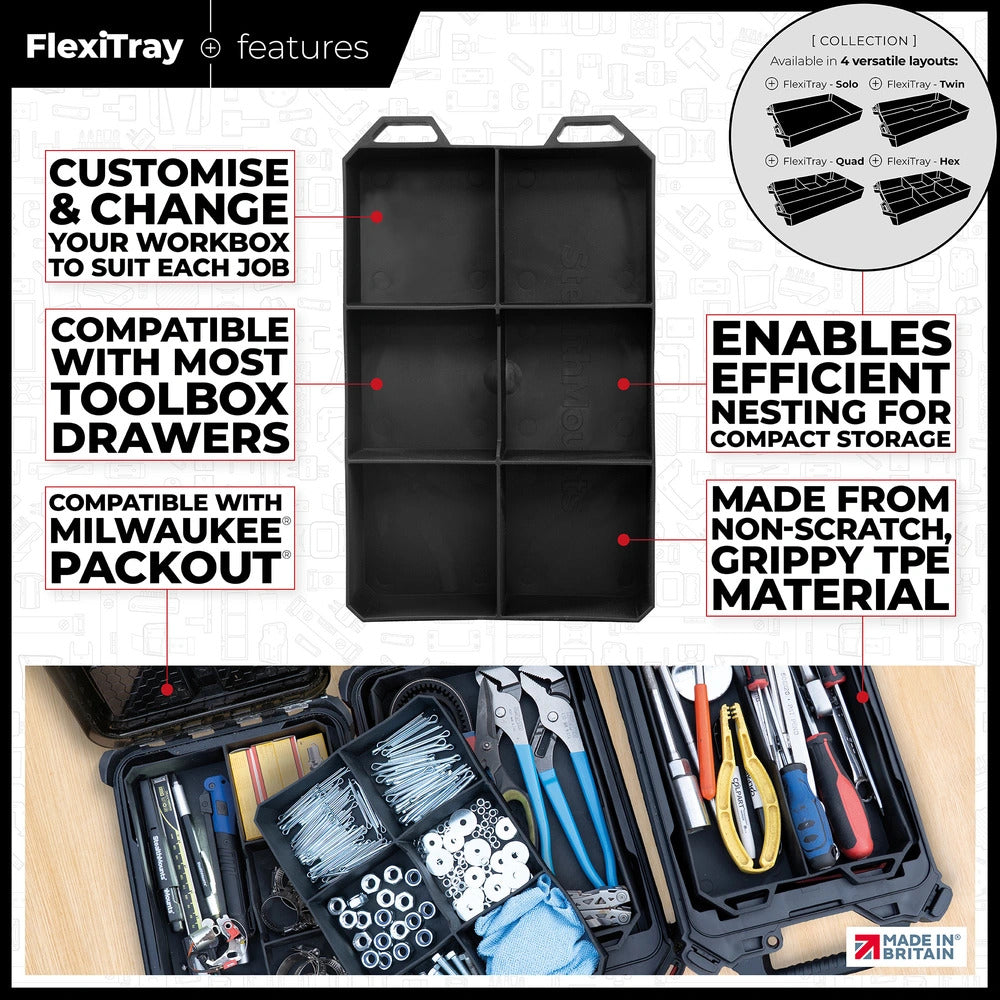 StealthMounts BLACK Six Compartment FlexiTray