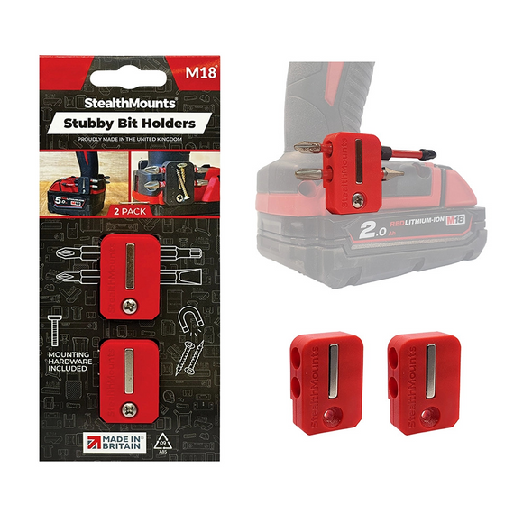 StealthMounts Stubby Magnetic Bit Holder for Milwaukee M18 Tools