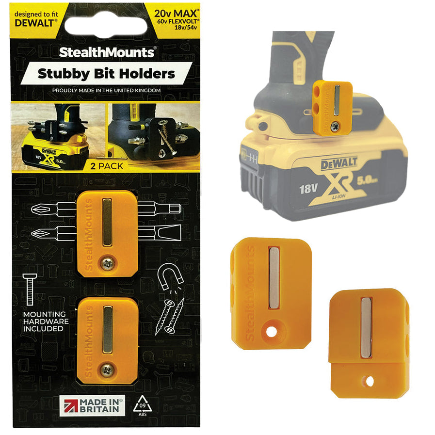 StealthMounts Stubby Magnetic Bit Holders for Dewalt XR & Flexvolt Tools