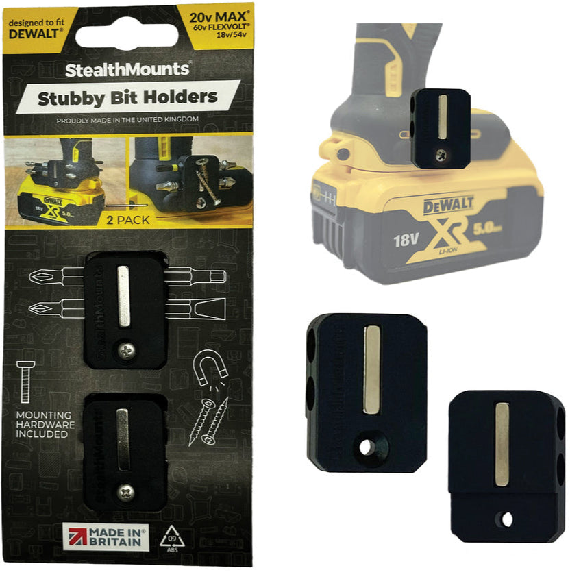 StealthMounts Stubby Magnetic Bit Holders for Dewalt XR & Flexvolt Tools