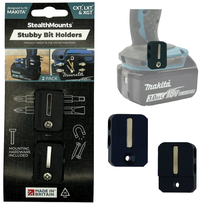 StealthMounts Stubby Magnetic Bit Holders for Makita CXT, LXT XGT To