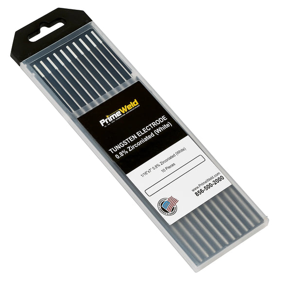 PrimeWeld 0.8 Zirconiated Tungsten Electrode (White, WZ8) TIG Welding Electrode