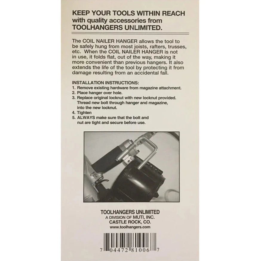 Tool Hangers 81006 Coil Nailer Hanger