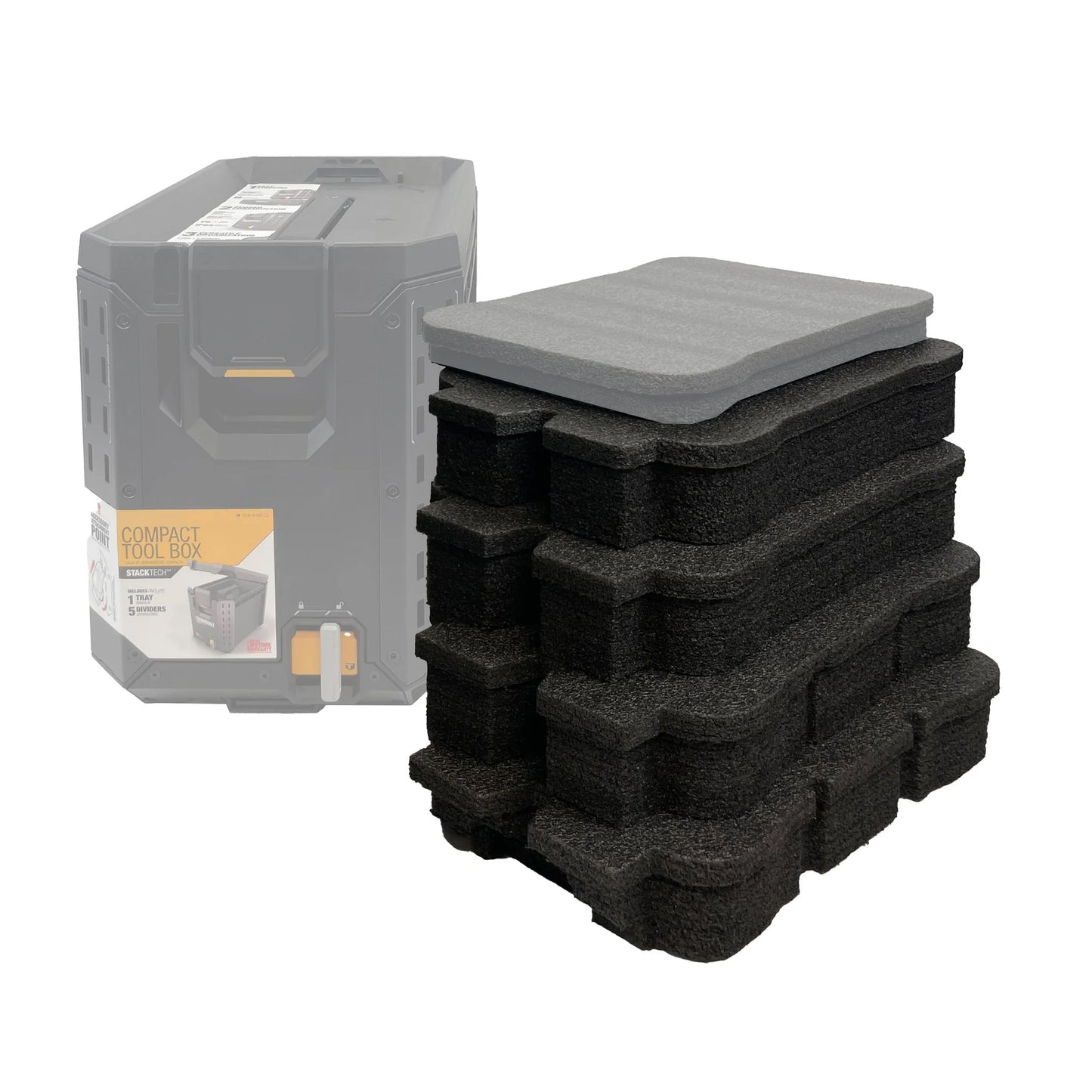 ToughBuilt StackTech Compact Tool Box - Kaizen Inserts