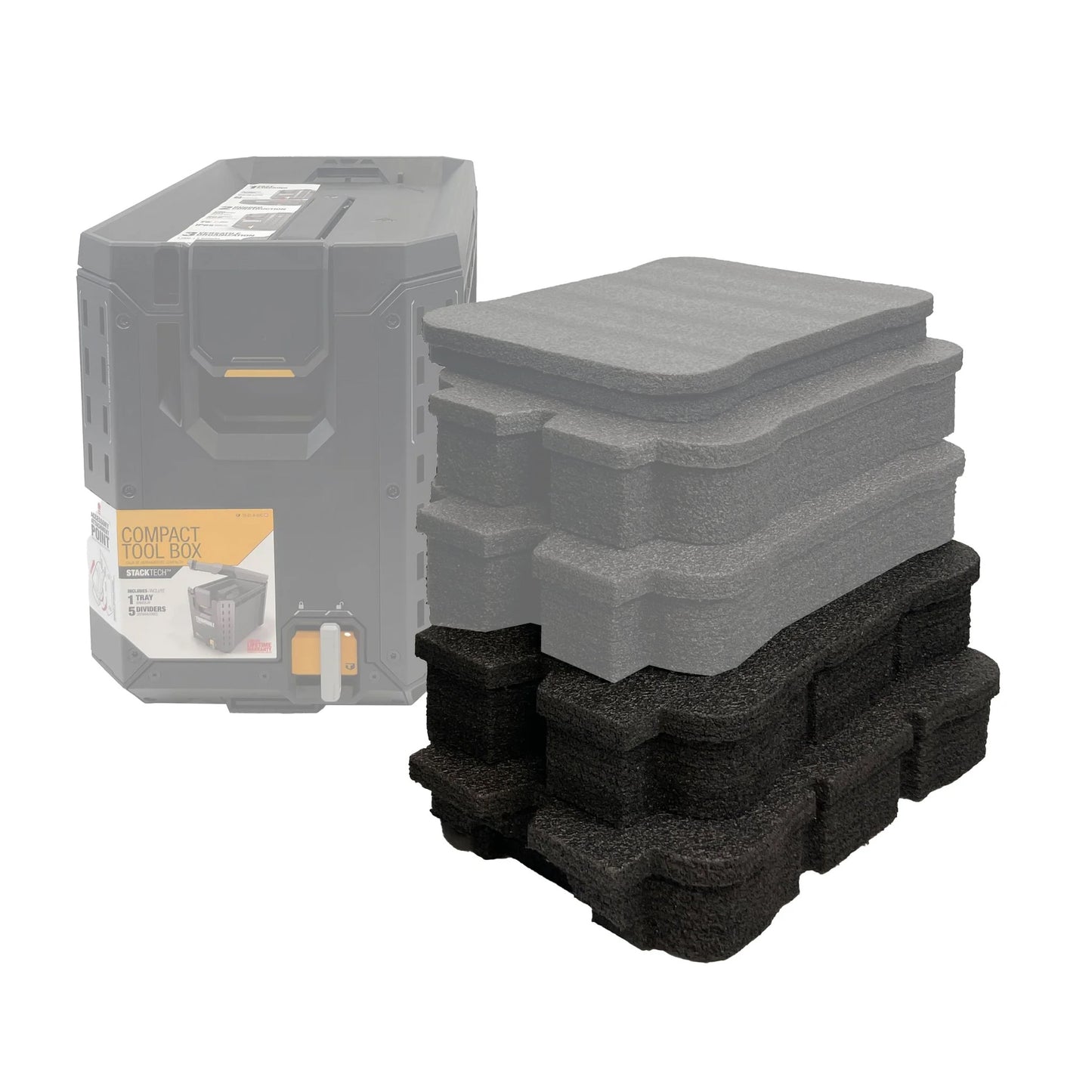 ToughBuilt StackTech Compact Tool Box - Kaizen Inserts