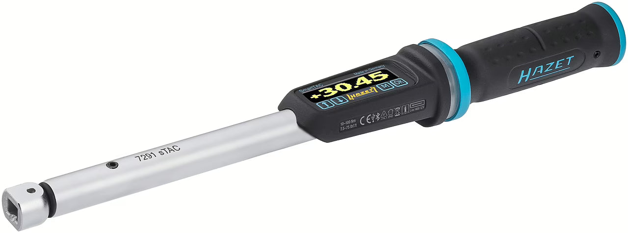 Hazet 7291-2STAC 9 x 12 mm ∙ 3⁄8″ Electronic torque wrench with built-in angle gauge ∙ 10 – 100 Nm ∙ 7.5 – 75 lbf.ft ∙ ±1%