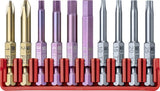 PB E6 700 CN PrecisionBit, shape E 6.3 (1/4”), set of 10 with a handy BitBlock, skin pack