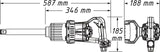 Hazet 9014P-1 1″ Impact wrench ∙ long spindle ∙ 3400 Nm