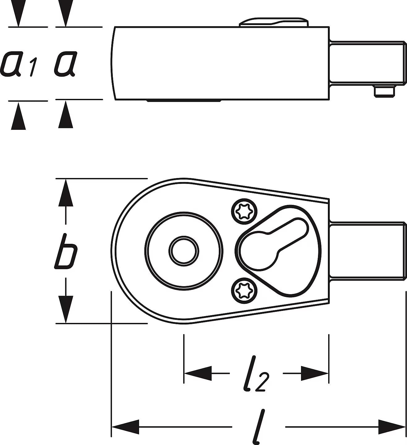 Hazet 6408 Insert reversible ratchet for bits