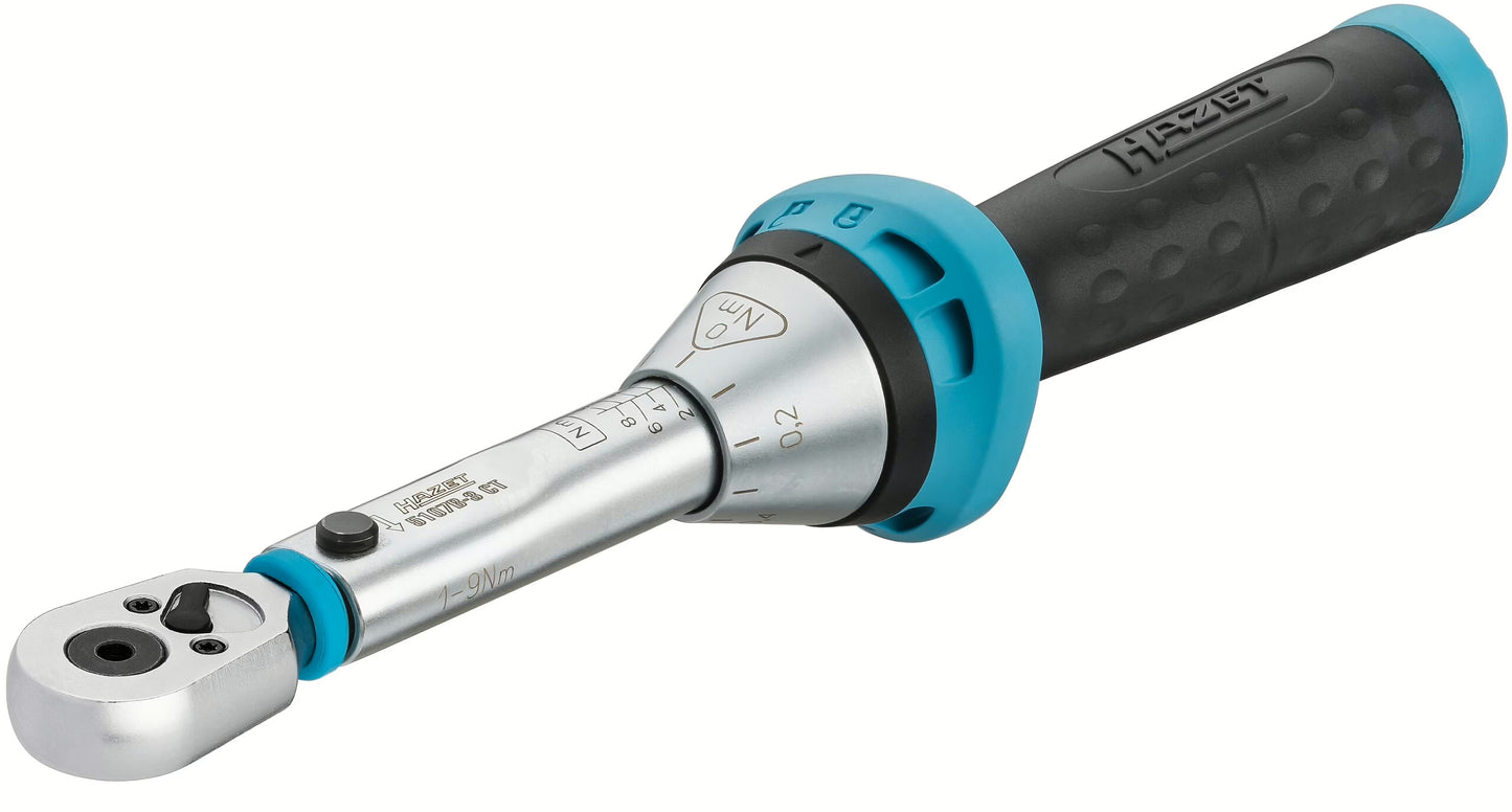 Hazet 5107B-3CT 1⁄4″ Torque wrench with reversible ratchet for screwdriver bits ∙ 1 – 9 Nm ∙ ±4%