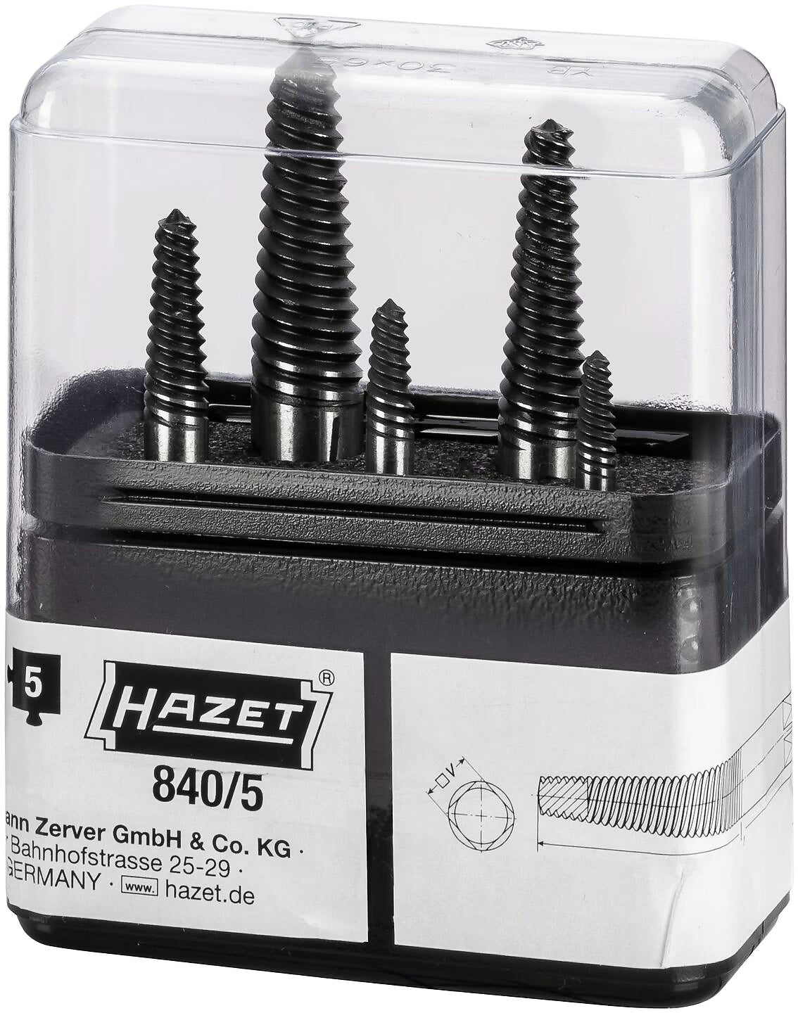 Hazet 840/5 Screw extractor set