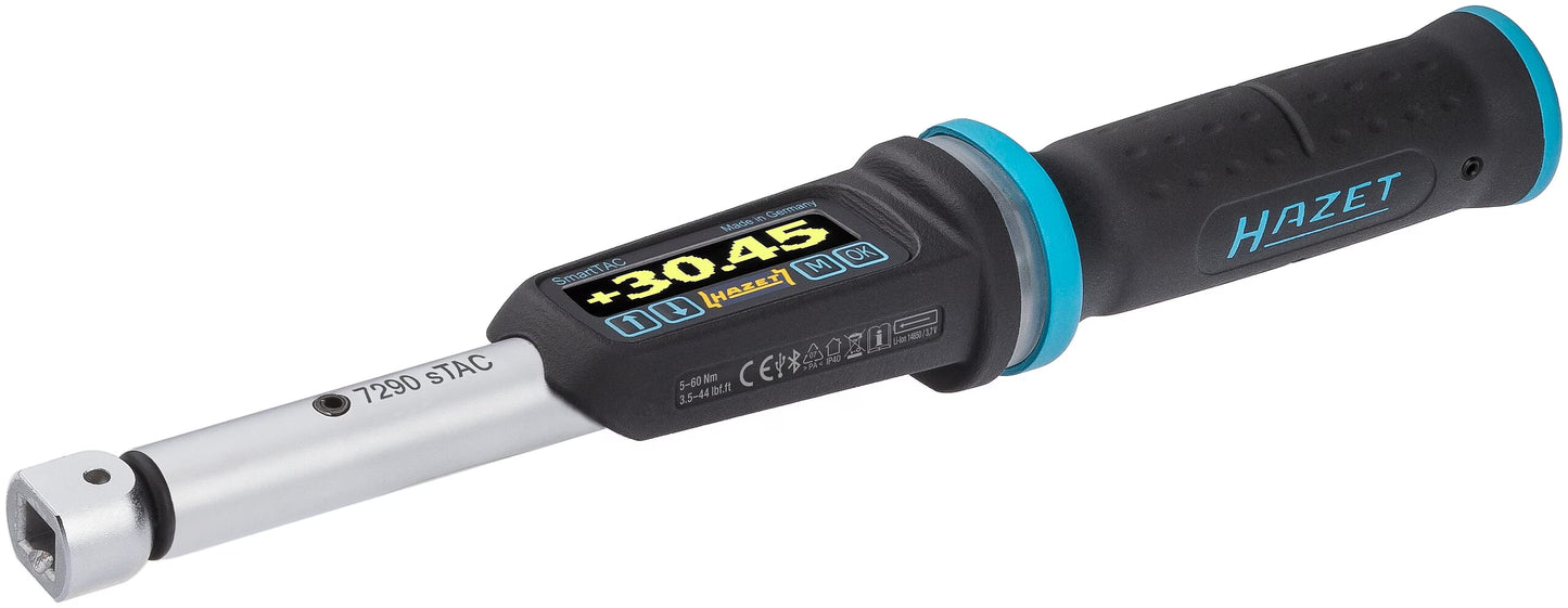 Hazet 7290-5STAC 9 x 12 mm ∙ 3⁄8″ Electronic torque wrench with built-in angle gauge ∙ 5 – 60 Nm ∙ 3.5 – 44 lbf.ft ∙ ±1%