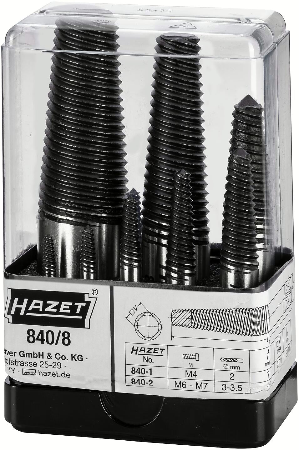 Hazet 840/8 Screw extractor set